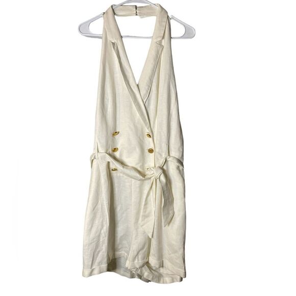 NWOT Venus Gold button Waist Tied Romper Size 16 - Picture 3 of 11